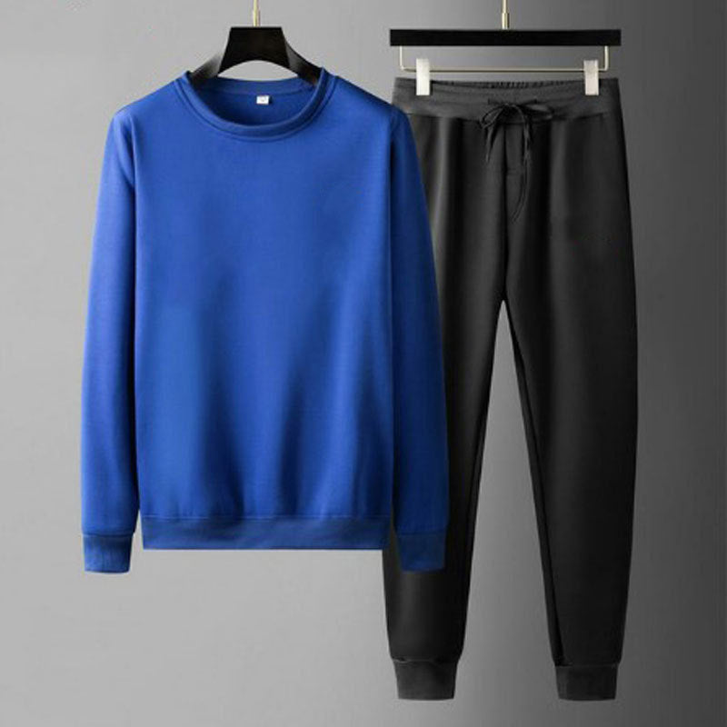 Men’s Round Neck Sweatshirt & Sweatpants Set – Casual Fashion Sports Tracksuit