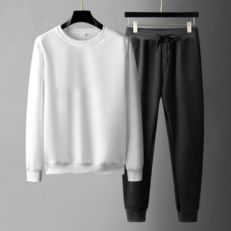 Men’s Round Neck Sweatshirt & Sweatpants Set – Casual Fashion Sports Tracksuit