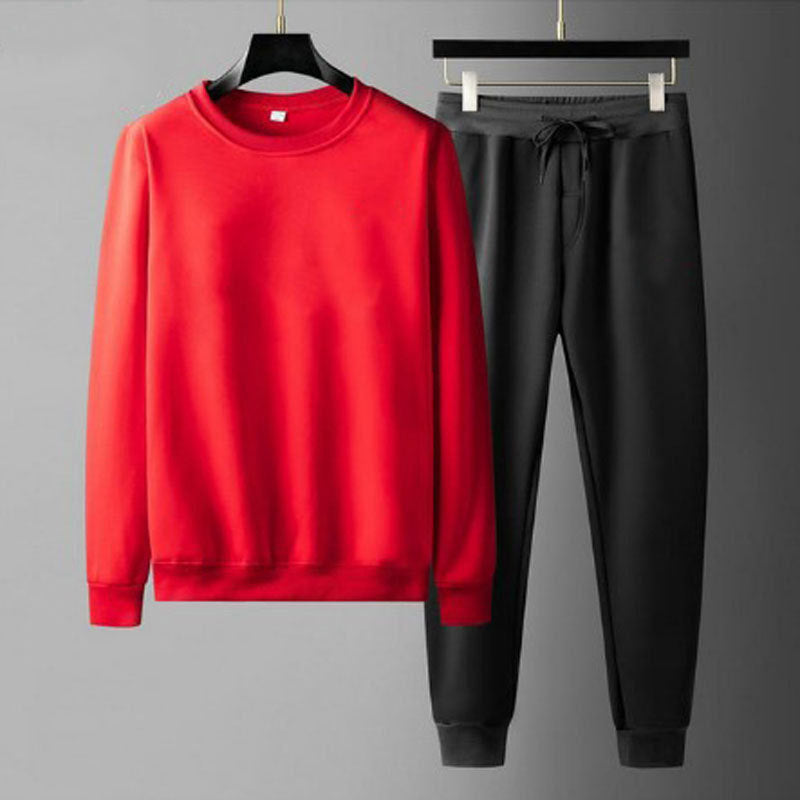 Men’s Round Neck Sweatshirt & Sweatpants Set – Casual Fashion Sports Tracksuit