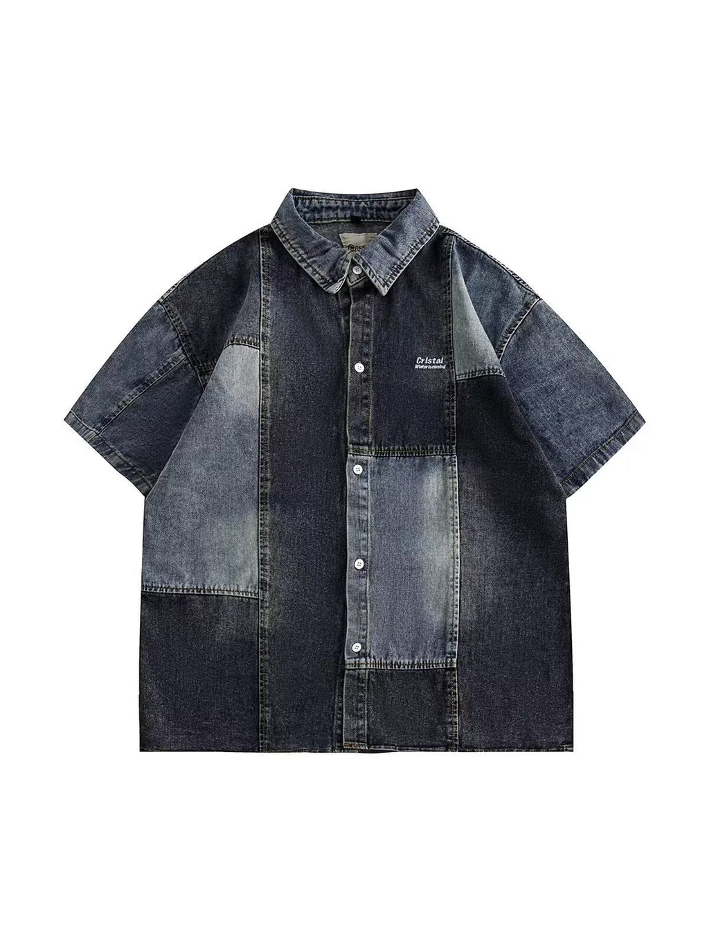 Japanese-Style Retro Washed Denim Shirt – Loose Fit Cardigan for Men