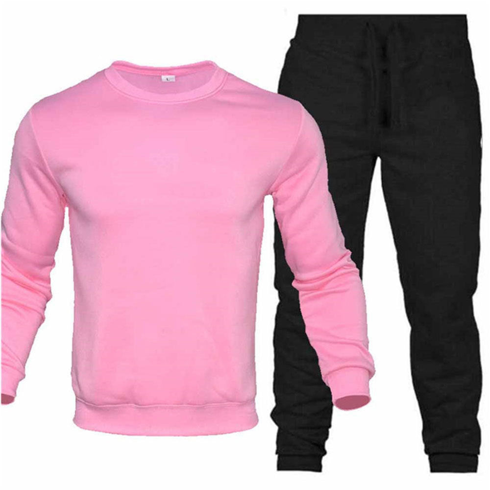 Men’s Round Neck Sweatshirt & Sweatpants Set – Casual Fashion Sports Tracksuit