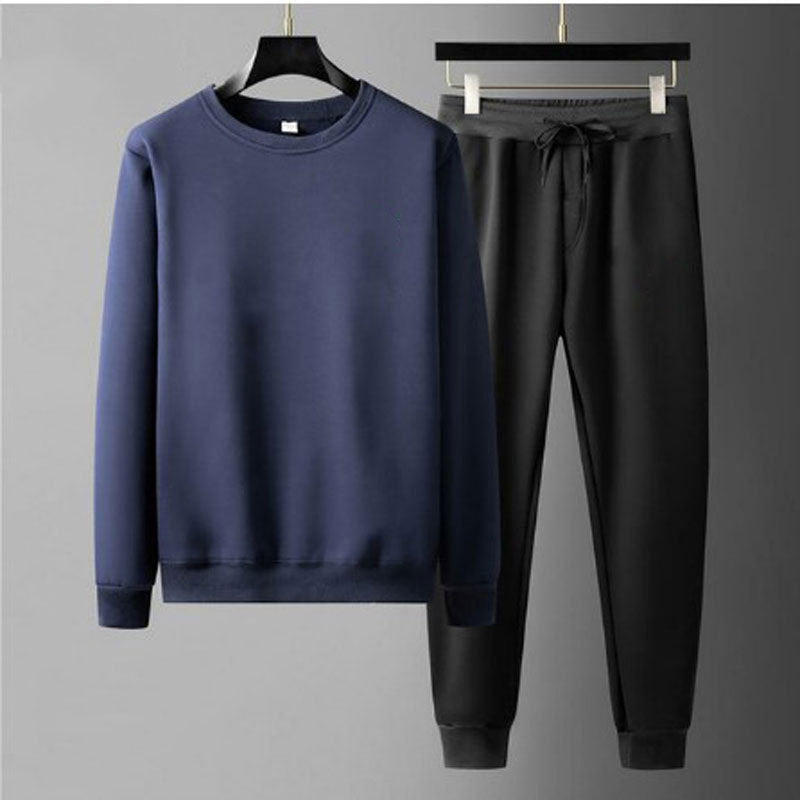 Men’s Round Neck Sweatshirt & Sweatpants Set – Casual Fashion Sports Tracksuit