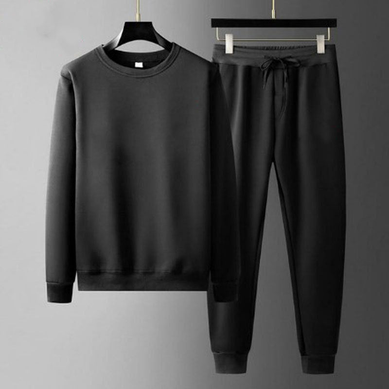 Men’s Round Neck Sweatshirt & Sweatpants Set – Casual Fashion Sports Tracksuit