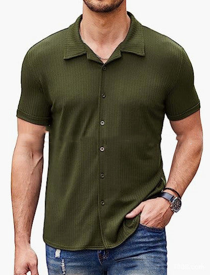 Men’s Casual Short Sleeve Polo Shirt – Cotton Blend Button Collar Non-Iron Top