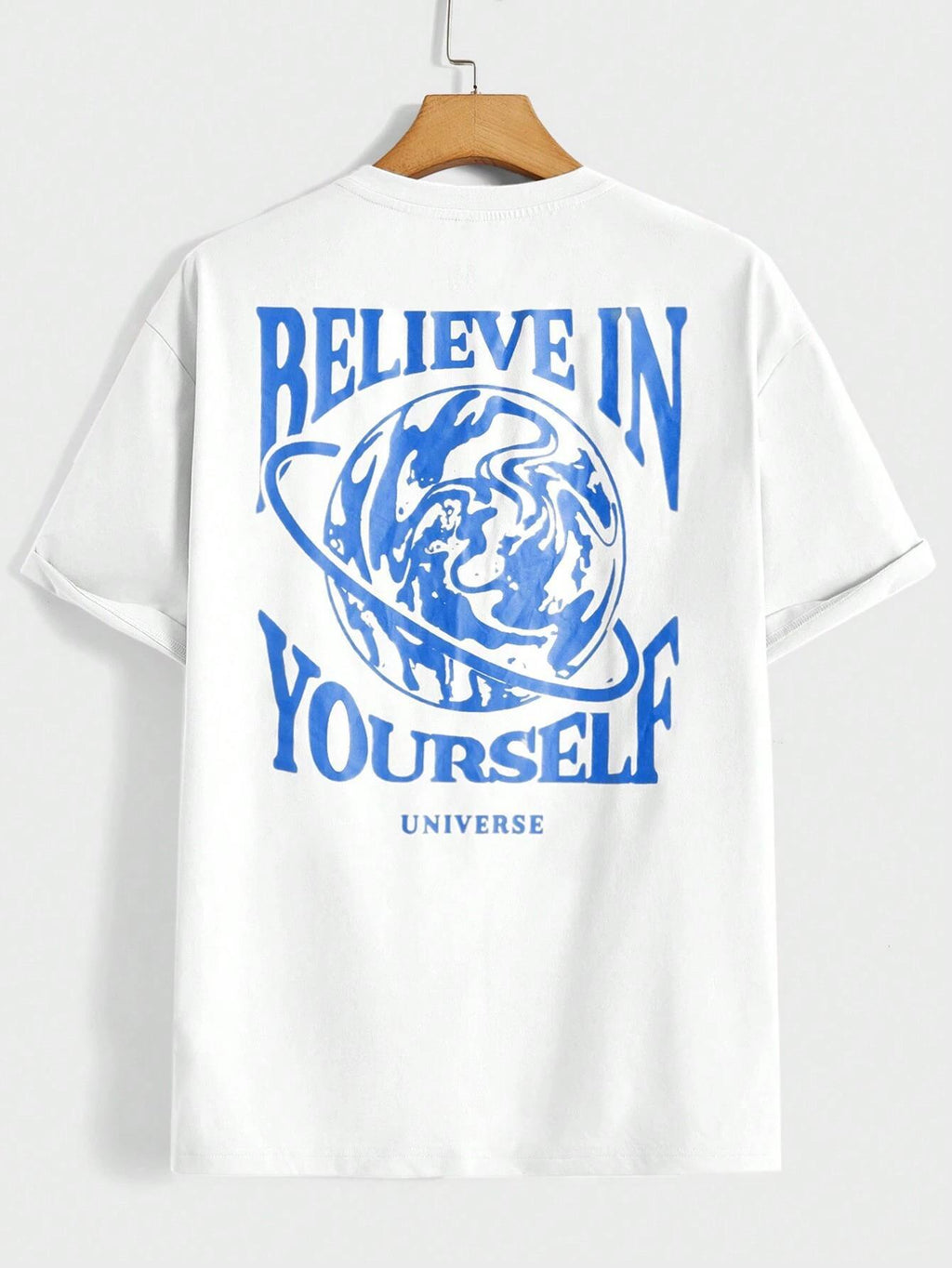 Believe In Yourself Universe T-Shirt – Funny Short Sleeve Pullover for Men