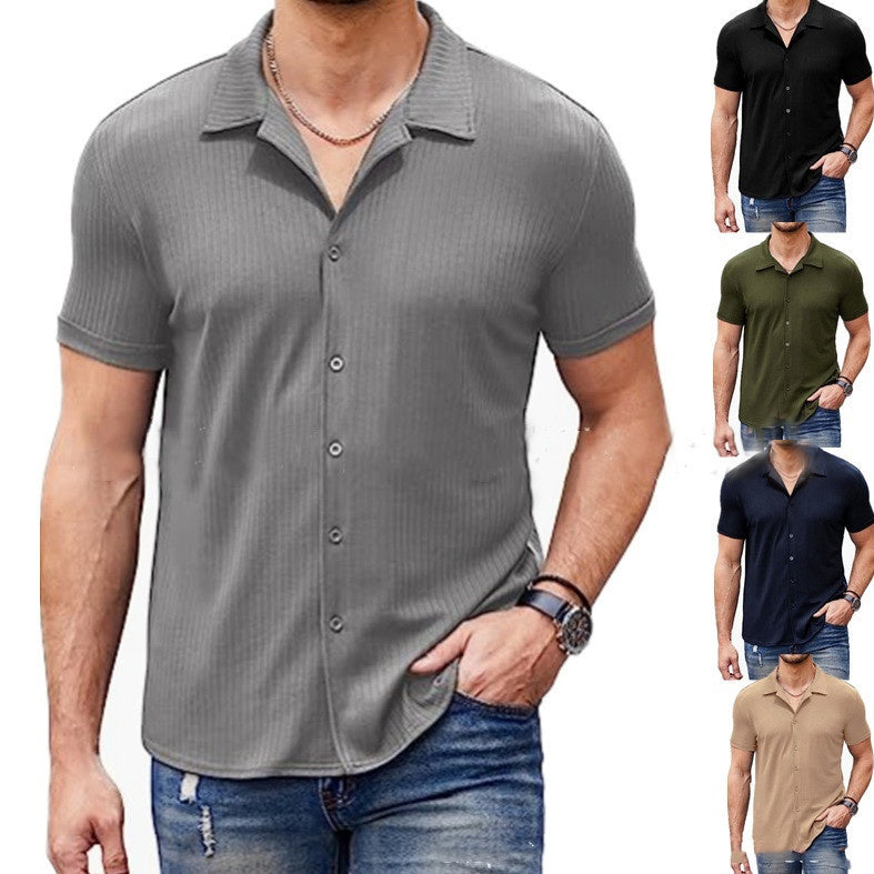 Men’s Casual Short Sleeve Polo Shirt – Cotton Blend Button Collar Non-Iron Top