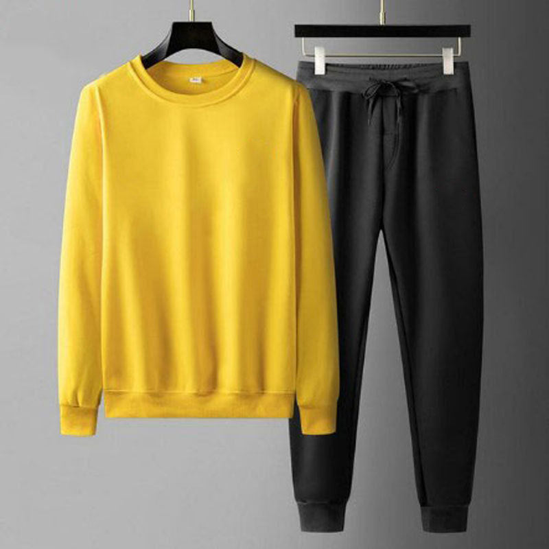 Men’s Round Neck Sweatshirt & Sweatpants Set – Casual Fashion Sports Tracksuit