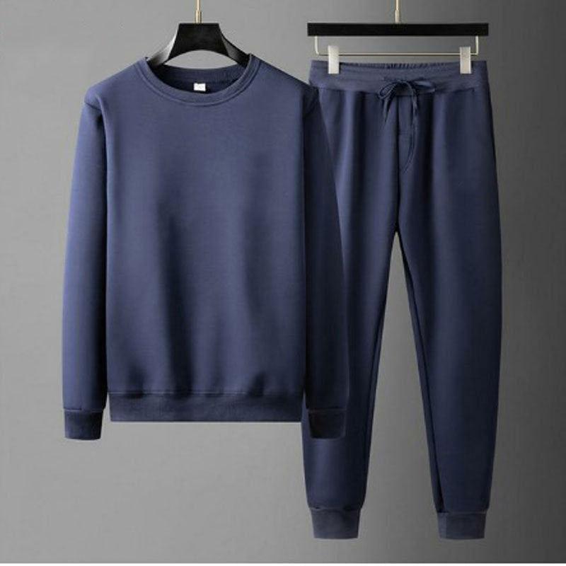 Men’s Round Neck Sweatshirt & Sweatpants Set – Casual Fashion Sports Tracksuit
