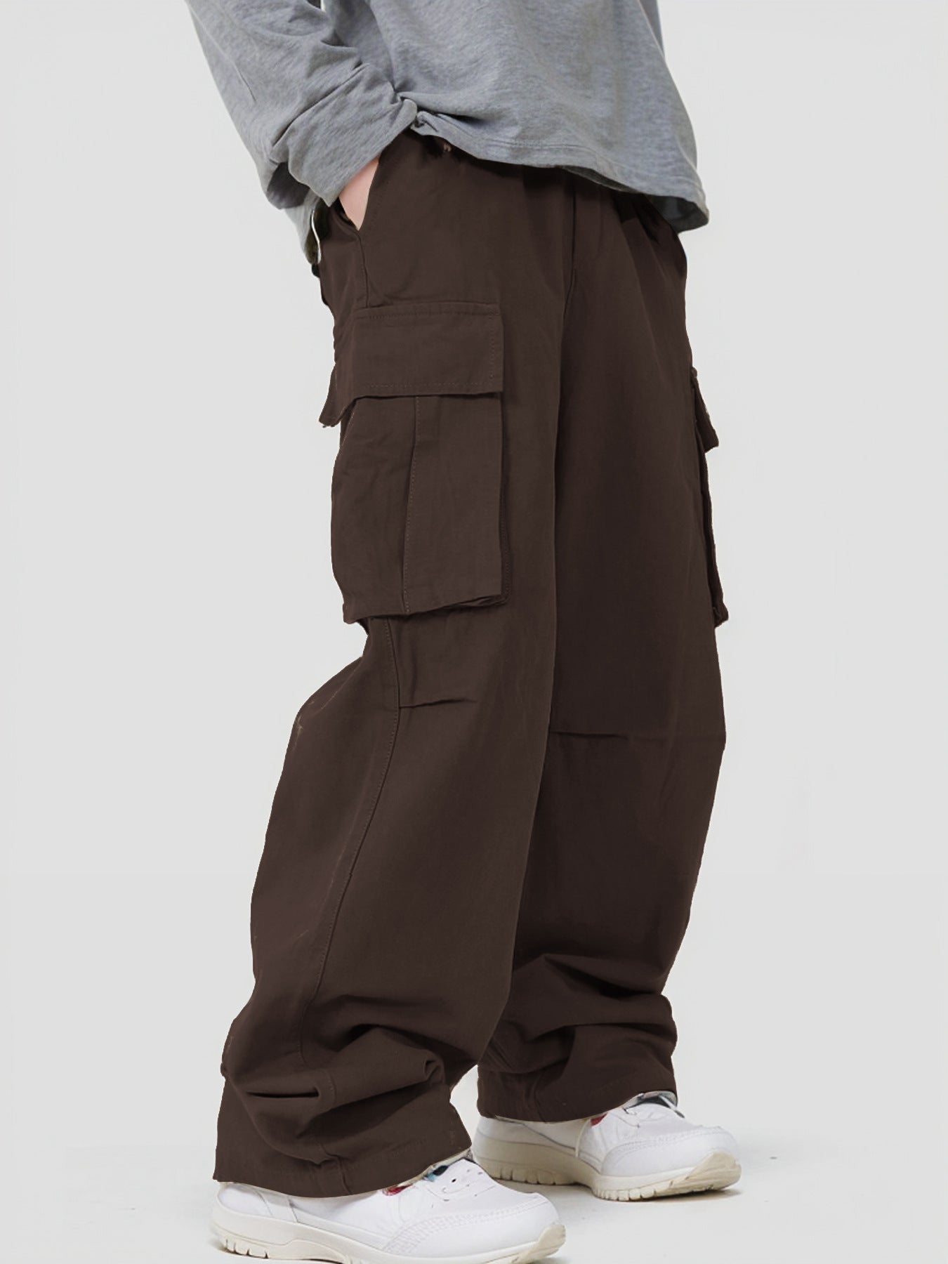Men’s Loose Straight Track Pants – Casual Solid Color Leisure Trousers