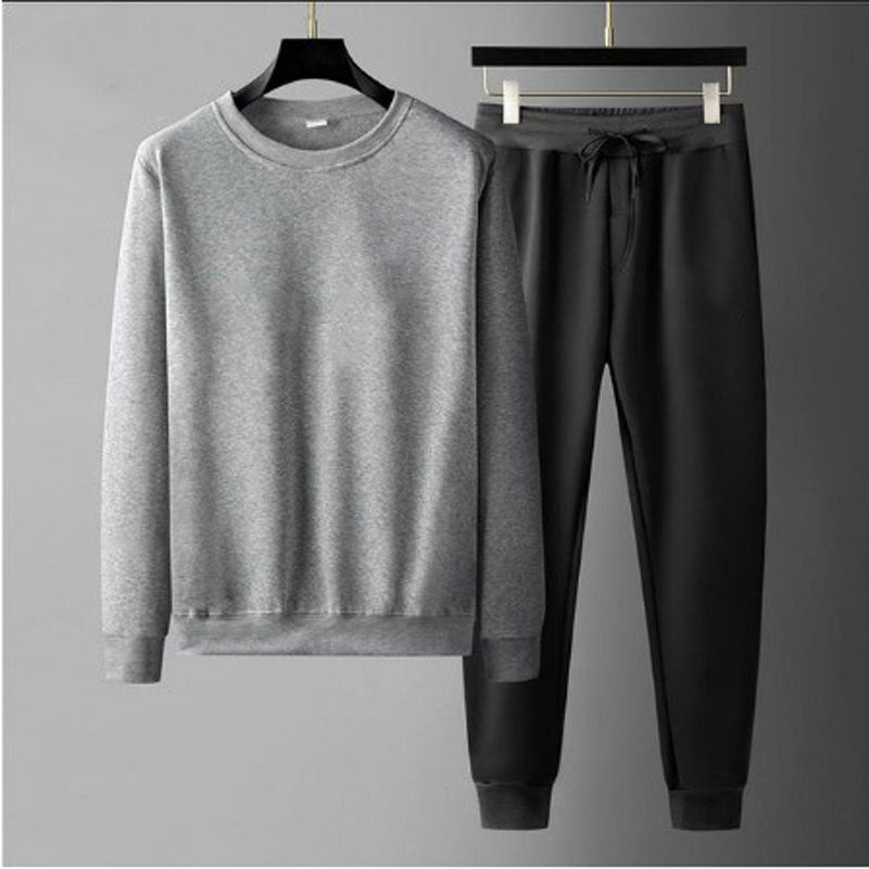 Men’s Round Neck Sweatshirt & Sweatpants Set – Casual Fashion Sports Tracksuit