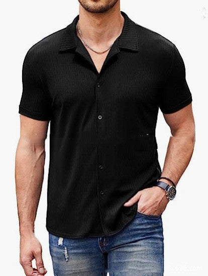 Men’s casual short sleeve cotton blend polo shirt with button collar and non-iron fabric designed for leisure and everyday wear