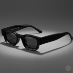 Black sunglasses on a white background